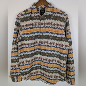 J.Crew Men's Fair Isle Wool Blend Workshirt Winter Oat Cozy Oarsman Outdoor